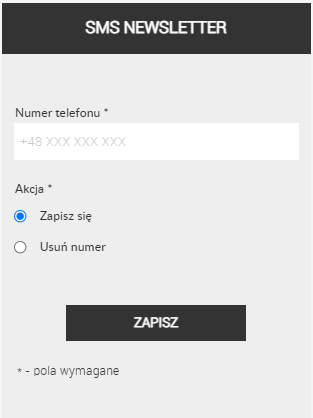 newsletter SMS widget
