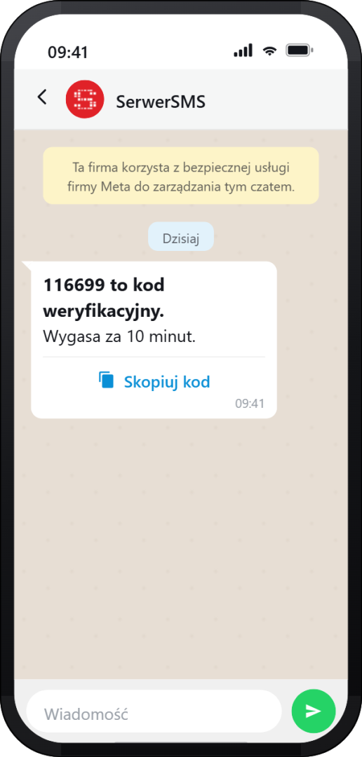 Kod weryfikacyjny WhatsApp